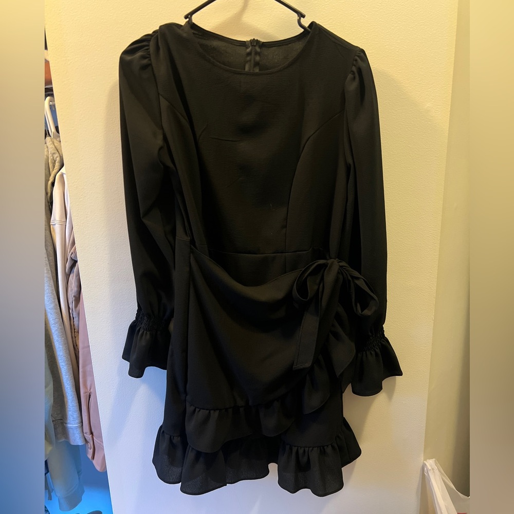 Elegant Black Ruffle Dress